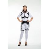 Motto10butik Büyük Beden Siyah Kadın Full Body Deri Harness Takım Jartiyer Detaylı Özel Tasarım - AP Taba-2XL/3XL