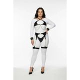Motto10butik Büyük Beden Siyah Kadın Harness Takım Zincir Detaylı Jartiyerli - APFT1219 Haki-2XL/3XL
