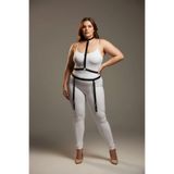 Motto10butik Büyük Beden Siyah Kadın Jartiyer Harness Boyun ve Bacak Detaylı Deri Aksesuar - APFT230 Taba-S/M