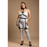 Motto10butik Büyük Beden Siyah Kadın Jartiyer Harness Fiyonk Detaylı Fantazi Vücut Aksesuarı - APFT2 Taba-2XL/3XL
