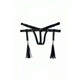 Motto10butik Deri İç Giyim Püsküllü Tanga Harness - APFT439 Kırmızı-S/M