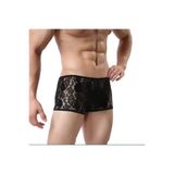 Motto10butik Fantezi Dantelli Seksi Siyah Erkek Boxer - Seksi Erkek İç çamaşırı BC4612 Çok Renkli-S