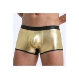 Motto10butik Fantezi Deri Görünümlü Seksi Altın Erkek Boxer - Fantezi Tanga BC4604 Çok Renkli-XS