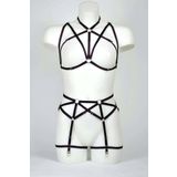 Motto10butik Göğüs ve Jartiyer Kemerli Seksi Harness - APFT161 Kırmızı-L/XL