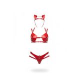 Motto10butik Kırmızı Harness Takım Suni Deri Zımbalı Bralet - APFT871 Taba-S/M