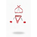 Motto10butik Kırmızı Harness Takım Zincir Detaylı 4 Parça Vücut Seti - APFT1224 Kırmızı-2XL/3XL