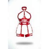 Motto10butik Kırmızı Jartiyer Harness Deri Ayarlanabilir Tokalı Vücut Kemerleri - APFT1302 Siyah-4XL-5XL