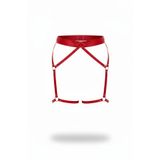 Motto10butik Kırmızı Jartiyer Harness Deri Halka Detaylı Ayarlanabilir - APFT956 Siyah-S/M