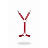 Motto10butik Kırmızı Jartiyer Harness Deri Metal Halkalı Vücut Aksesuarı - APFT962 Siyah-S/M