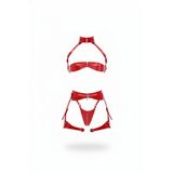 Motto10butik Kırmızı Jartiyer Harness Parlak Deri Fermuarlı Takım - APFT1373 Taba-2XL/3XL