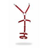 Motto10butik Kırmızı Jartiyer Harness Suni Deri Tokalı Vücut Aksesuarı - APFT942 Siyah-4XL-5XL