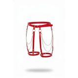 Motto10butik Kırmızı Jartiyer Harness Zincir Detaylı Suni Deri Tokalı - APFT958 Siyah-4XL-5XL