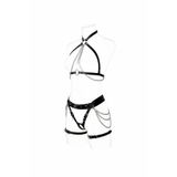 Motto10butik Siyah Harness Takım Tokalı Bacak Detaylı Vücut Aksesuarı - APFT1084 Kırmızı-L/XL