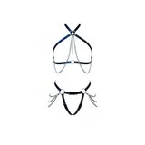 Motto10butik Siyah Harness Takım Zincir Detaylı Deri Vücut Kemeri - APFT1084 Taba-4XL-5XL