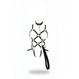 Motto10butik Siyah Harness Takım Zincir Detaylı Vücut Bağlantı Seti - APFT1350 Siyah-2XL/3XL