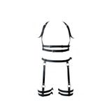 Motto10butik Siyah Jartiyer Harness Deri Tokalı Vücut Aksesuarı - APFT537 Taba-S/M