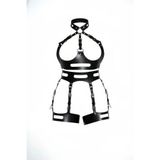 Motto10butik Siyah Jartiyer Harness Deri Vücut Korse Tokalı - APFT1302 Taba-L/XL
