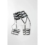 Motto10butik Siyah Jartiyer Harness Yüksek Bel Çoklu Kemerli Metal Tokalı - APFT1051 Taba-S/M