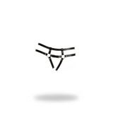 Motto10butik Siyah Tanga - Külot Suni Deri Halka Detaylı Harness - APFT889 Taba-S/M