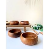 Mottogo 4'lü Ahşap Çerezlik / Sunumluk / Kahvaltılık Kase