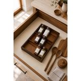 Mottogo Akasya Çekmece İçi Baharatlık Düzenleyici Stand – Kademeli Ahşap Baharat Organizeri 20,5 × 33 cm