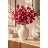 Mottogo Yapay Okaliptüs Demeti 10 Dallı 34 cm Bordo Dekoratif Yapay Çiçek Vazo Dalı