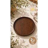 Mottogo Yuvarlak Ahşap Sunum Tepsisi 28 cm – Doğal Ahşap Servis Tabağı (1-12’li Set Seçenekli)