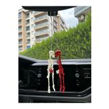 MOTTOMOR Sevgili Çift Hediye Kırmızı Beyaz Gül İskelet Gun's N Roses Oto Araba Dikiz Ayna Süsü