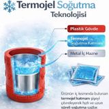 Mottopi Ehlikeyf Termojelli Şişe Soğutucu, Kırmızı, Paslanmaz Çelik (Şişe Soğutucu)