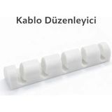 Mottopi Kıvrımlı Kablo Düzenleyici Kablo Tutucu Kablo Masaya Sabitleyici Yapışkanlı USB Type-C Kablo Düzenleyici Kablo Tutucu Kablo Sabitleyici-Beyaz
