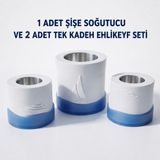 Mottopi Marin Şişe Soğutucu ve 2 Adet Tek Kadeh Ehlikeyf Seti,termojelli Şarap Rakı Viski Soğutucu,içecek Soğutucu,kadeh Soğutucu