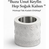 Mottopi Tek Kadeh Ehlikeyf Kilim Motifli, Termojelli Donarak Soğutan-Mermer Renk