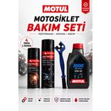 Motul 3000 10W-40 4T 1L Mineral Motosiklet Yağı Ve Zincir Bakım Seti 4'Lü