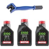 Motul 5100 10W-40 4t (3 Litre) Motosiklet Yağı + Zincir Fırçası Hediyeli