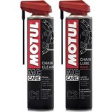 Motul C1 Zincir Temizleme ve C2 Zincir Yağlama Spreyi Bakım Seti 2'li (400 Ml)