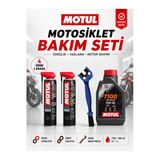 Motul Motosiklet Bakım Seti 7100 10W-40 4T 1L + C1 C4 400 ml ve Zincir Fırçası