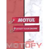 Motul Örme Kumaş Dokuma Anahtarlık Kırmızı Start Your Engine