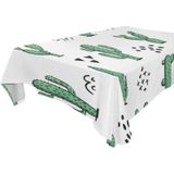 Moudou Kaktüs Dikdörtgen Masa Örtüsü, Su Geçirmez Lekeye Dayanıklı Yıkanabilir Polyester Masa Örtüsü, Mutfak Yemek, Tatil Parti Dekoru için, 150 x 252 cm