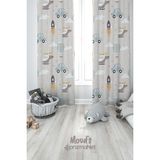 Moud's Araba ve Helikopter Desenli Baskılı Çocuk ve Bebek Odası Fon Perdesi 2 Kanat - Prd-03 - Renkli - 70 x 270 cm