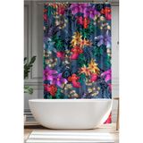 Moud's Banyo Perdesi, Gece Çiçekleri Desenli Duş Perdesi, Küvet Perdesi, Halka Hediyeli 175x200cm BP-97