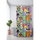 Moud's Banyo Perdesi, Pati Karnavalı Desenli Duş Perdesi, Küvet Perdesi, Halka Hediyeli 175x200cm BP-84