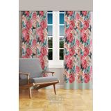 Moud's Classic Pattern 3 Desenli Süet Oturma Odası Salon Fon Perde Baskılı Ekstrafor Büzgü 2 Kanat PRD-1039