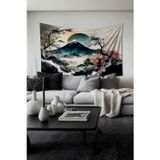 Moud'S Doğanın Sükuneti Desenli Duvar Halısı Duvar Örtüsü Tapestry Süet Dokulu Kumaş