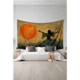 Moud's Gün Batımında Özgürlük Desenli Duvar Halısı Duvar Örtüsü Tapestry Süet Dokulu Kumaş