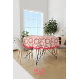 Moud'S Pembe Rose İslamik Desenli Süet Kumaş Dertsiz Yuvarlak Masa Örtüsü