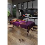Moud'S Ramazan Mor Ay Desenli Süet Kumaş Dertsiz Masa Örtüsü Kare Ve Dikdörtgen Ramadan