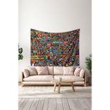 Moud's Reddit r/Place Desenli Duvar Örtüsü, Tapestry, Süet Dokulu Kumaş, 140 x 100 cm