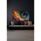 Moud's Renkli Spiral Desenli Duvar Halısı Duvar Örtüsü Tapestry Süet Dokulu Kumaş