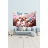 Moud's Sevimli Minik Kediler Desenli Duvar Halısı Duvar Örtüsü Çocuk Odası Tapestry Süet Dokulu Kumaş