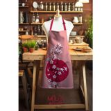 Moud's Süet Kumaş Blossom Japan 1 Desenli Mutfak Önlüğü, Aşçı Önlüğü, Garson Önlüğü, Restoran Önlük